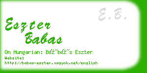 eszter babas business card